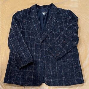 Requirements Woman Black Checkered Blazer